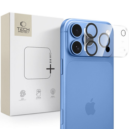 Rama protectie Camera Spate Tech-Protect Cam Fit+ pentru Apple iPhone 18 Pro Max, Sticla Securizata, Transparenta