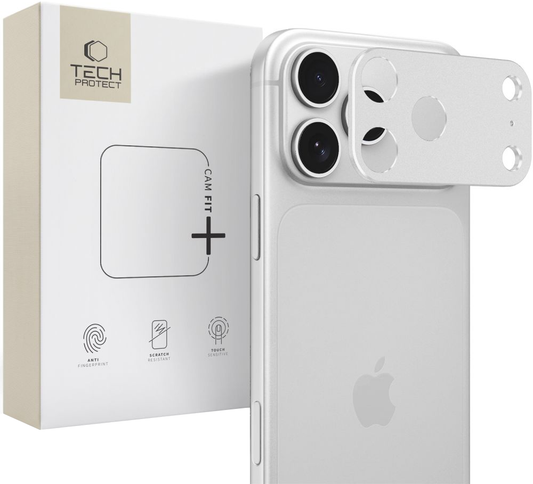 Rama protectie Camera Spate Tech-Protect Camalloy Fit+ pentru Apple iPhone 18 Pro Max, Aluminiu, Argintie