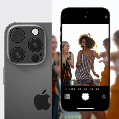 Rama protectie Camera Spate Tech-Protect Camalloy Fit+ pentru Apple iPhone 17 Pro, Aluminiu, Portocalie