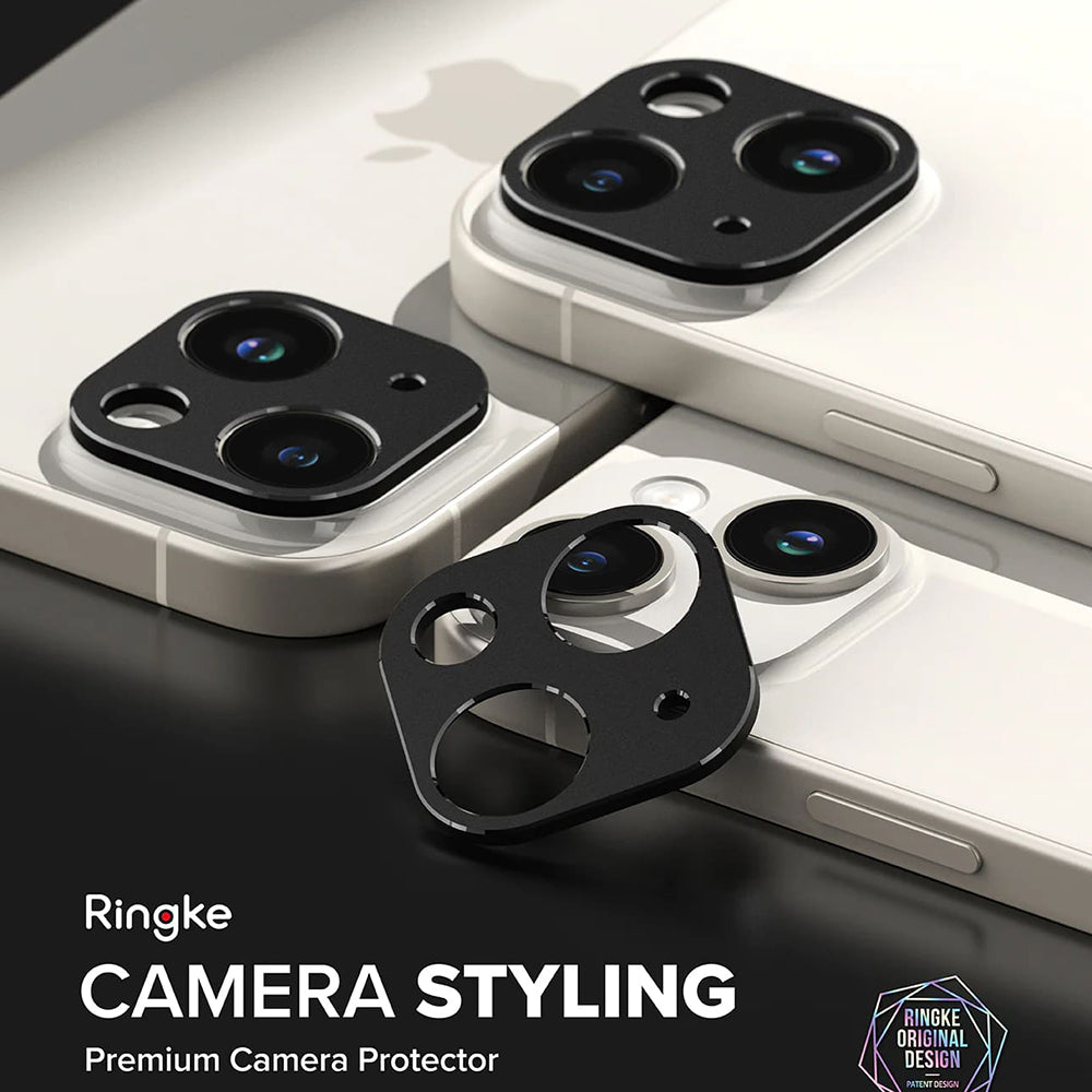 Rama protectie Camera Spate Ringke Styling pentru Apple iPhone 15 Plus / 15, Aluminiu, Neagra