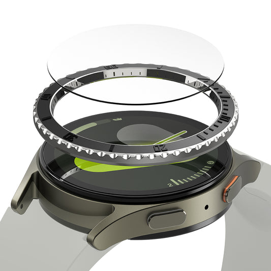 Rama Protectie Ringke Premium Styling pentru Samsung Galaxy Watch7 40mm, Model 3, Neagra