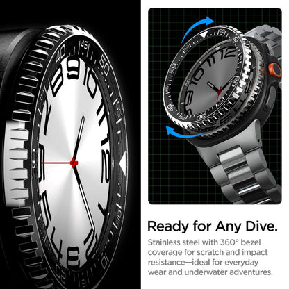 Rama Protectie Spigen Tune Pro Diver pentru Samsung Galaxy Watch8 Classic, Neagra ACS10016