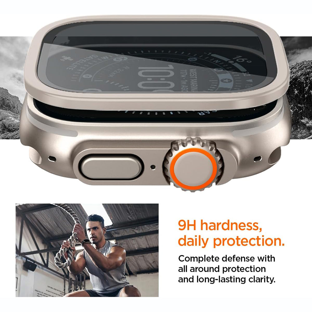 Rama Protectie Spigen Tune with Glass pentru Apple Watch Ultra Series, Argintie ACS11595