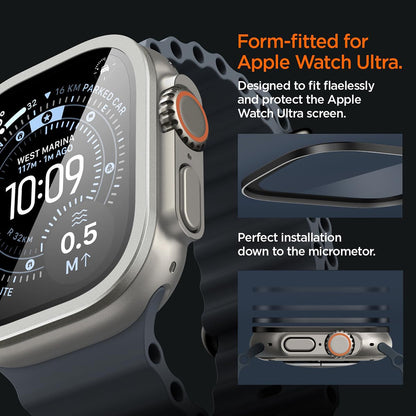 Rama Protectie Spigen Tune with Glass pentru Apple Watch Ultra Series, Argintie ACS11595