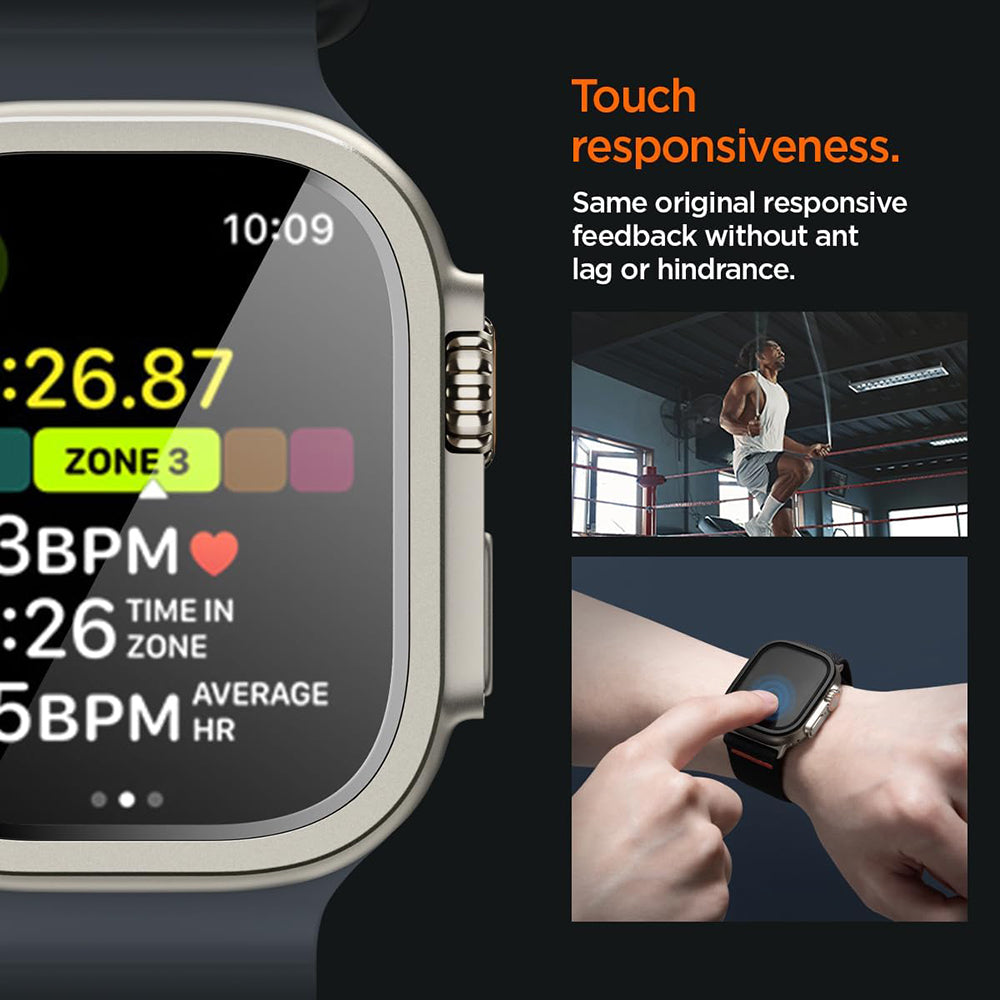 Rama Protectie Spigen Tune with Glass pentru Apple Watch Ultra Series, Argintie ACS11595