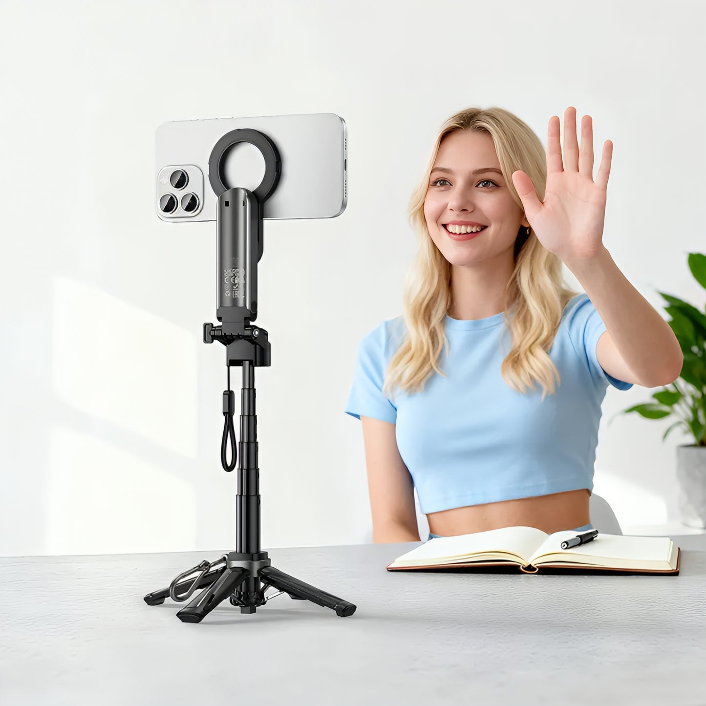 Selfie Stick Bluetooth HOCO K27 Pro, Universal, Negru