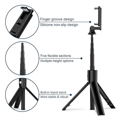 Selfie Stick Bluetooth Techsuit K22, Universal, Negru