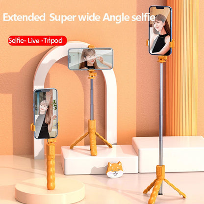 Selfie Stick Bluetooth Techsuit KT01, Universal, Portocaliu