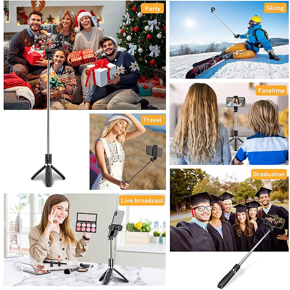 Selfie Stick Bluetooth Techsuit L02, Universal, Negru