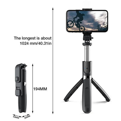 Selfie Stick Bluetooth Techsuit L02s, Universal, Negru