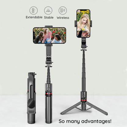 Selfie Stick Bluetooth Techsuit L12, Universal, Negru