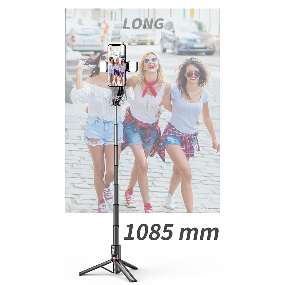 Selfie Stick Bluetooth Techsuit L12D, Universal, Negru