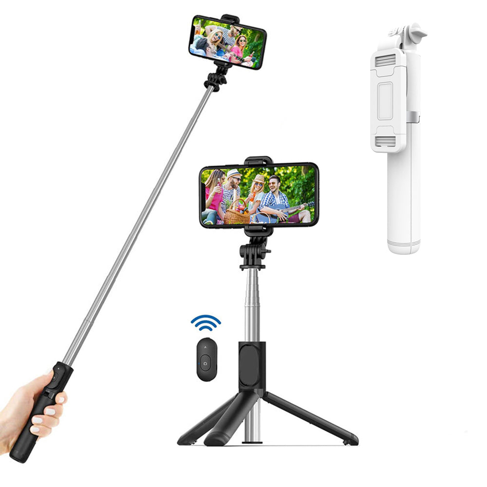 Selfie Stick Bluetooth Techsuit Q01, Universal, Alb