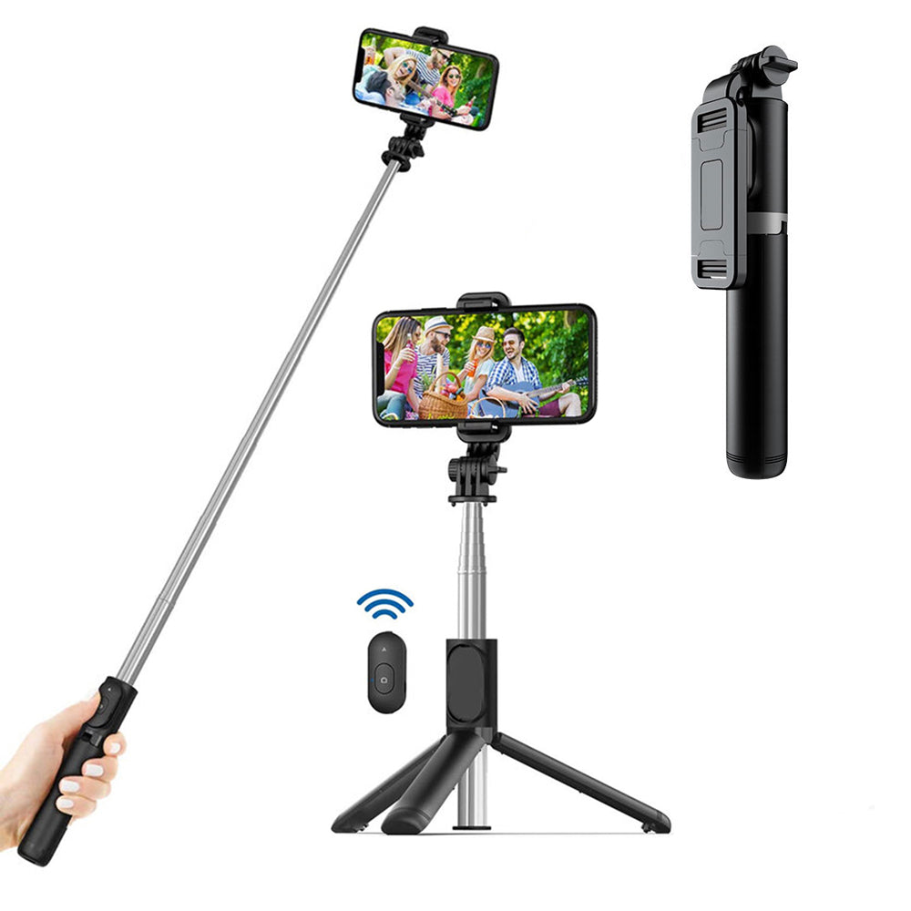 Selfie Stick Bluetooth Techsuit Q01, Universal, Negru