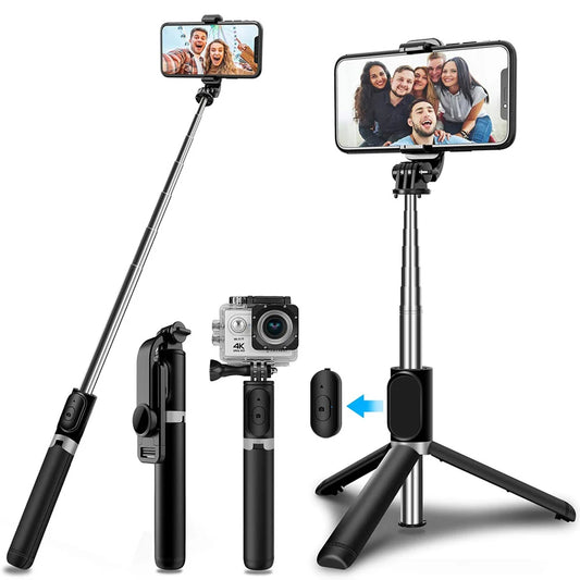 Selfie Stick Bluetooth Techsuit Q02, Universal, Negru