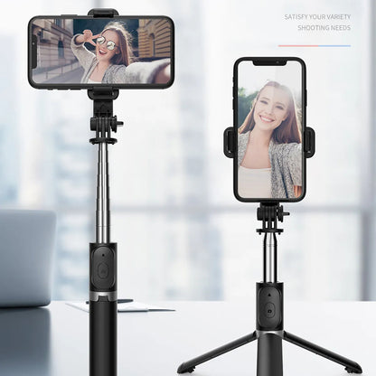 Selfie Stick Bluetooth Techsuit Q02, Universal, Negru