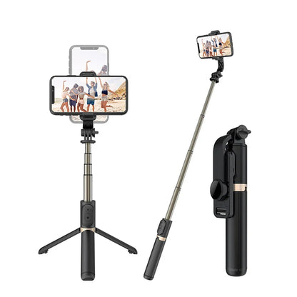 Selfie Stick Bluetooth Techsuit Q03, Universal, Negru