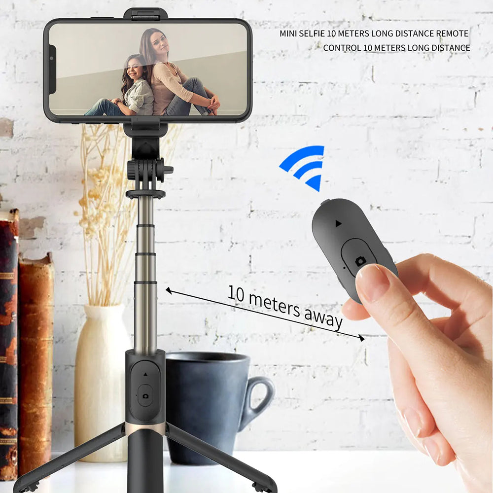 Selfie Stick Bluetooth Techsuit Q03, Universal, Negru