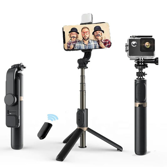 Selfie Stick Bluetooth Techsuit Q03s, Universal, Negru