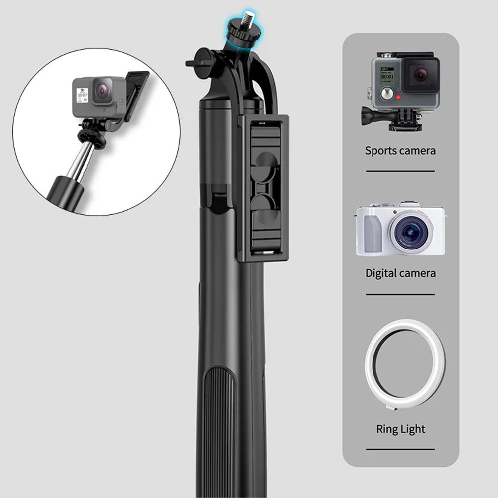 Selfie Stick Bluetooth Techsuit Q05, Universal, Negru