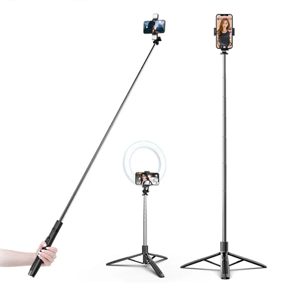 Selfie Stick Bluetooth Techsuit Q05, Universal, Negru
