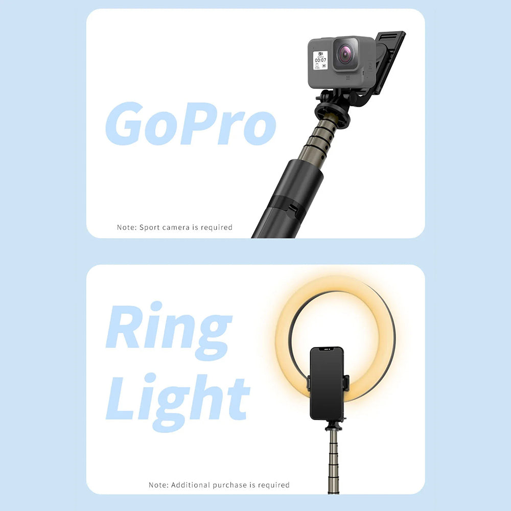 Selfie Stick Bluetooth Techsuit Q06, Universal, Negru