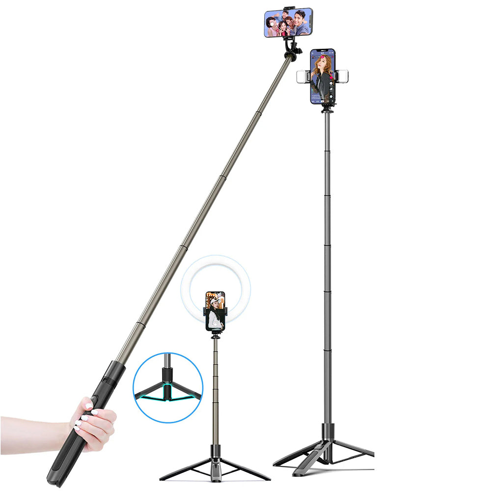 Selfie Stick Bluetooth Techsuit Q06, Universal, Negru