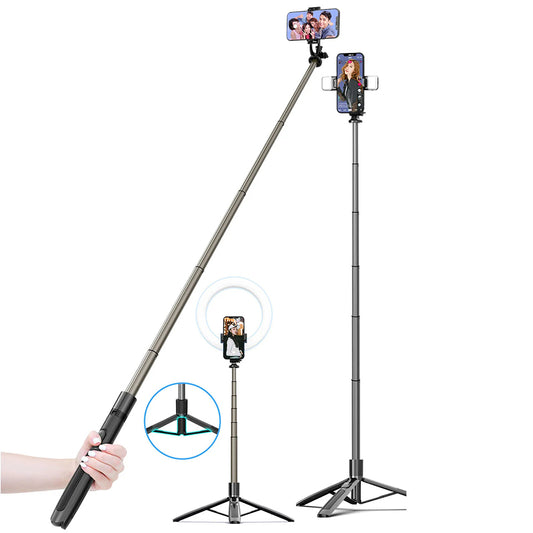 Selfie Stick Bluetooth Techsuit Q06, Universal, Negru