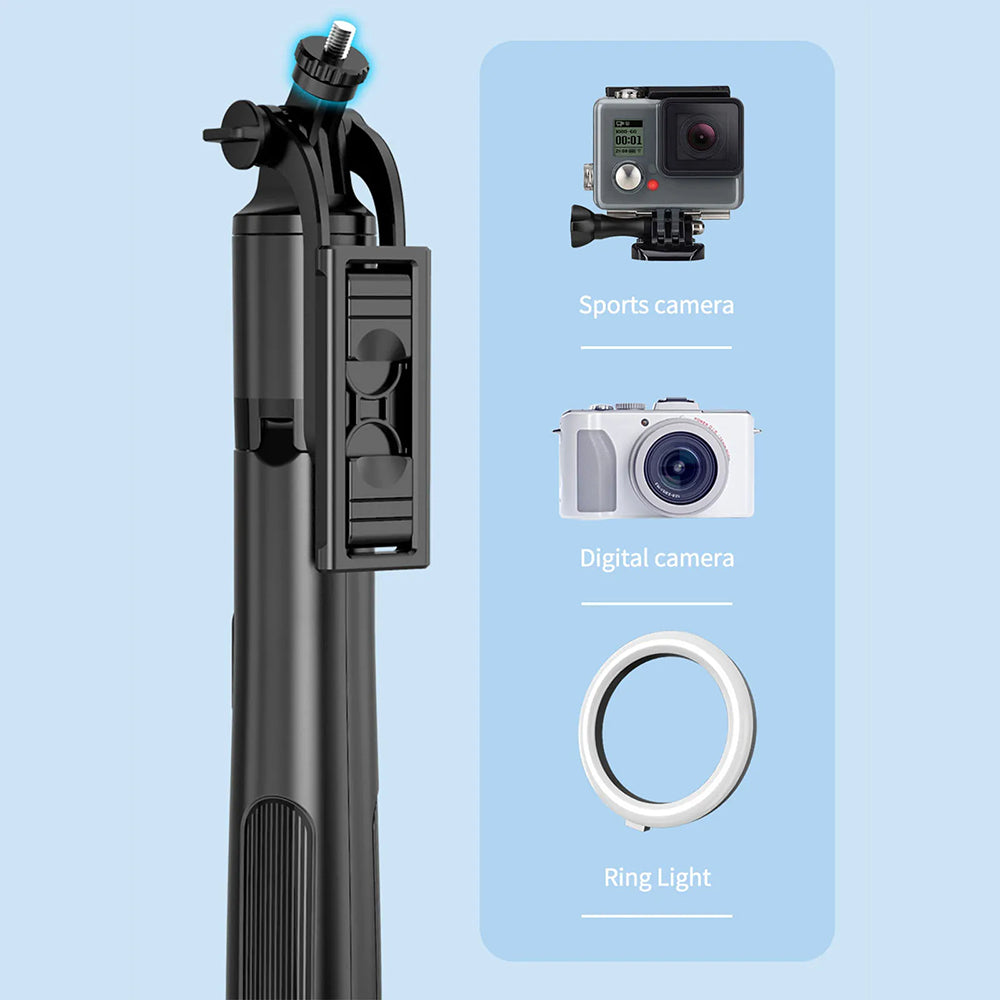 Selfie Stick Bluetooth Techsuit Q06, Universal, Negru