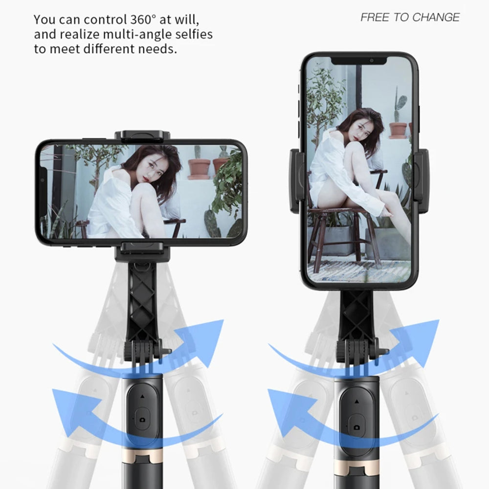 Selfie Stick Bluetooth Techsuit Q08, Universal, Negru