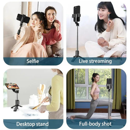 Selfie Stick Bluetooth Techsuit Q10, Universal, Negru