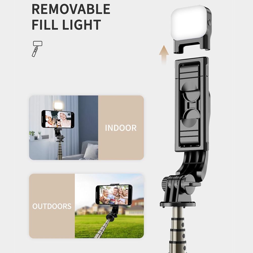 Selfie Stick Bluetooth Techsuit Q10s, Universal, Negru