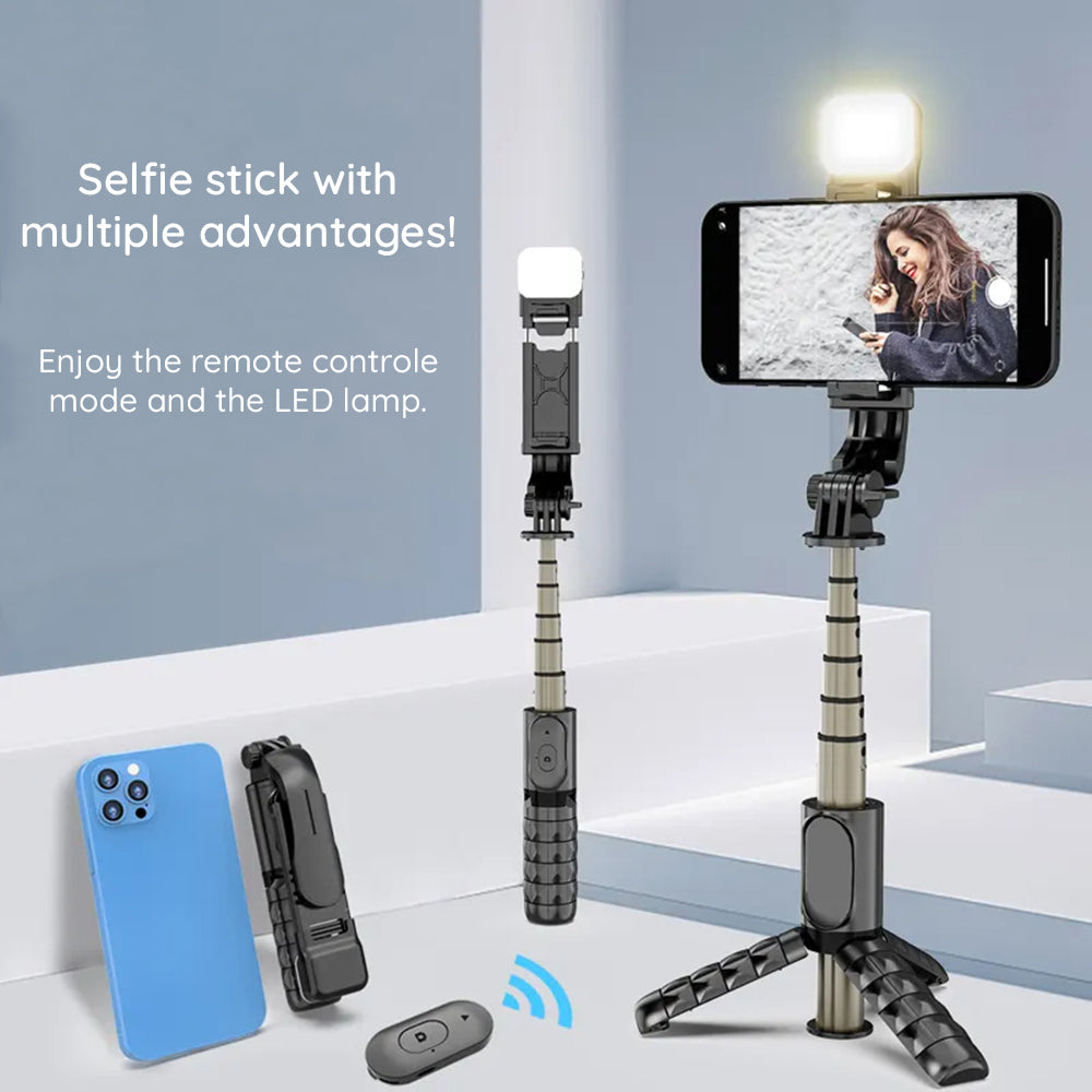 Selfie Stick Bluetooth Techsuit Q10s, Universal, Negru
