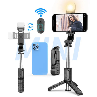 Selfie Stick Bluetooth Techsuit Q11s, Universal, Negru