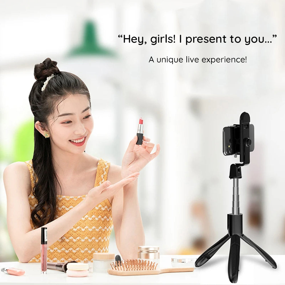 Selfie Stick Bluetooth Techsuit S01-S, Universal, Negru