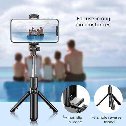 Selfie Stick Bluetooth Techsuit S03, Universal, Negru