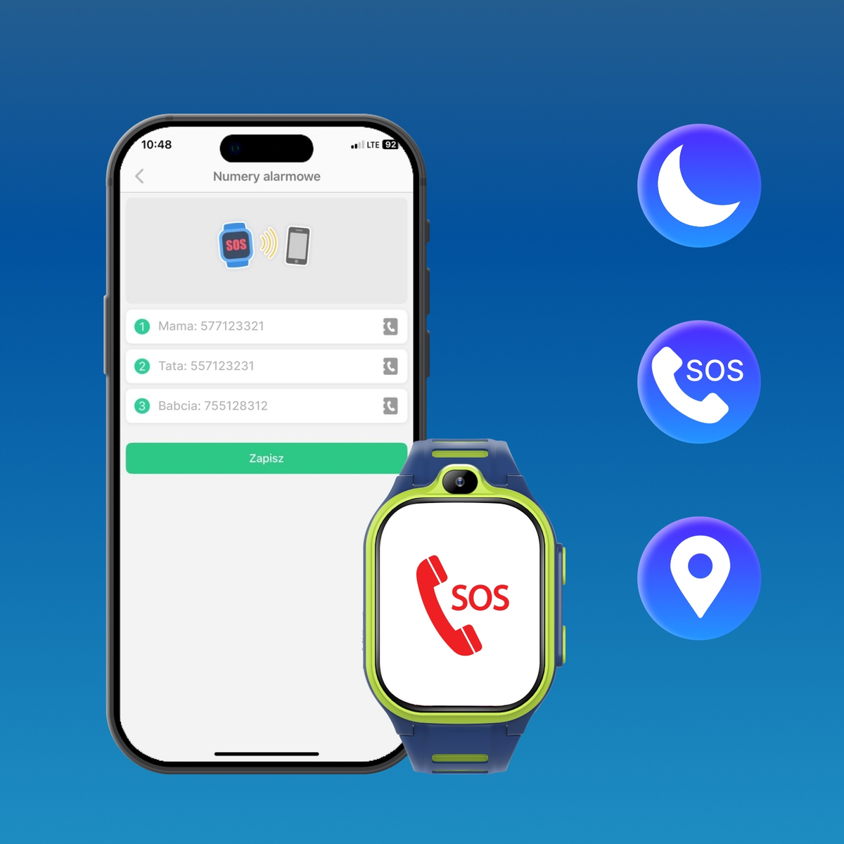 Smartwatch Forever Kids Boost KW-530 Call, Albastru