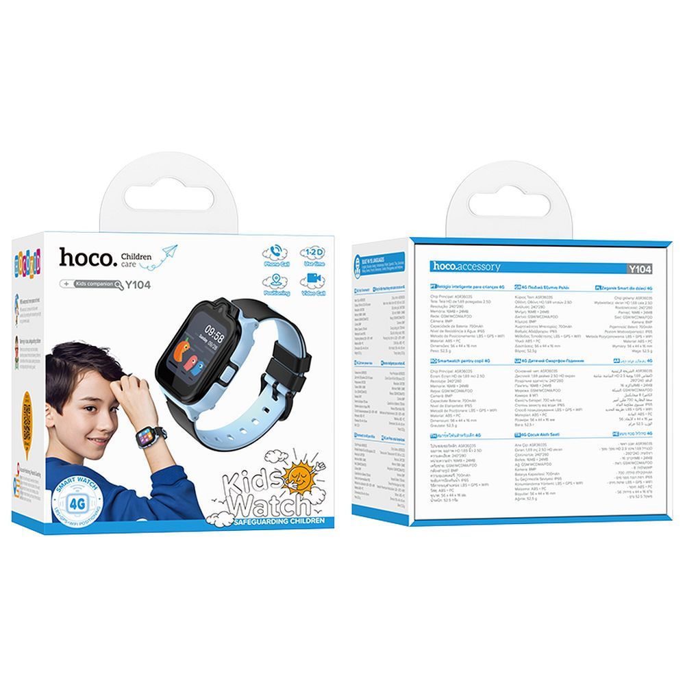 Smartwatch HOCO Y104 Kids Call, Albastru