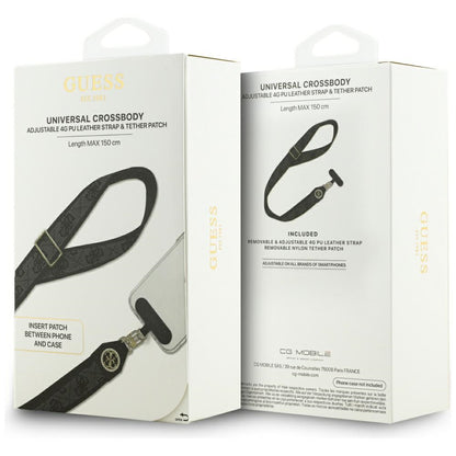 Snur Telefon Guess 4G Strass Metal Logo, Negru