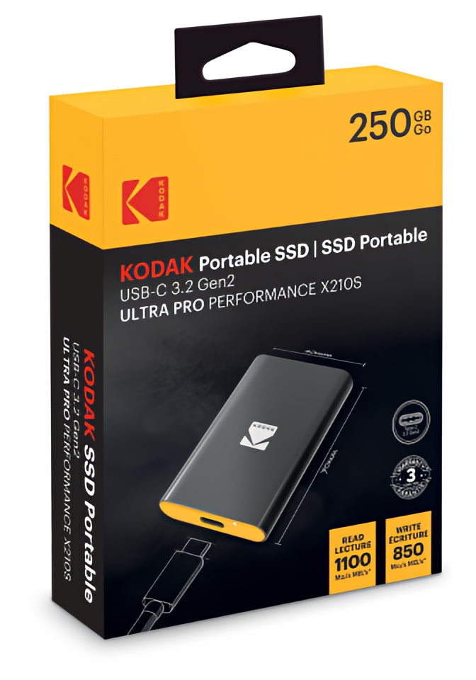 Solid State Drive (SSD Extern) Kodak X210S, 250GB, Negru EKSSD250GX210SK
