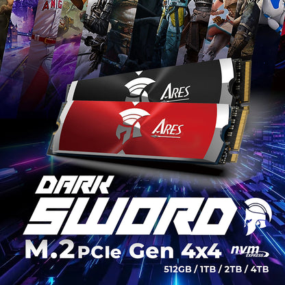 Solid State Drive (SSD) Dato Ares Dark Sword, 2TB, NVMe 1.4, PCIE Gen4x4, Rosu ARSDSR-2TB