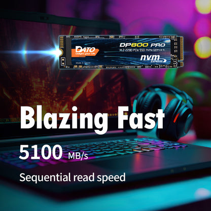 Solid State Drive (SSD) Dato DP800 Pro, NVME M.2 2280, PCIe, 4TB, Negru DP800PSSD-4TB