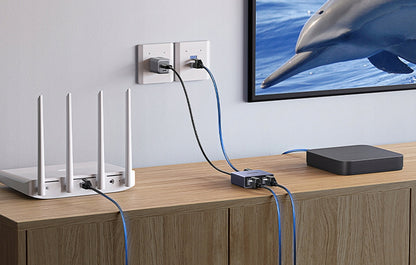 Splitter Retea UGREEN NW301, RJ45 - 2 x RJ45, Gri