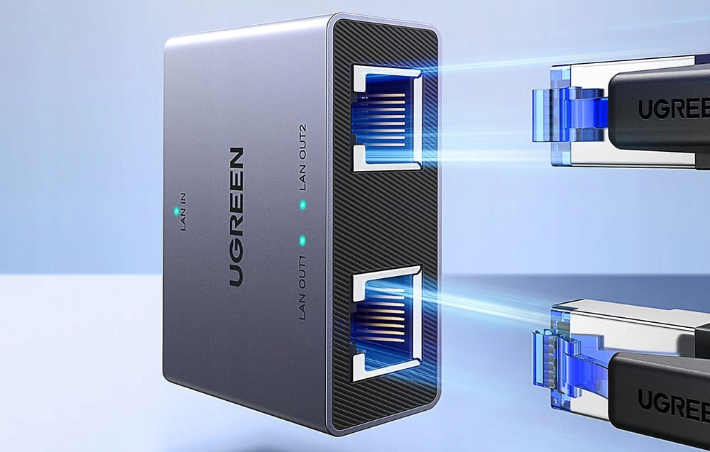 Splitter Retea UGREEN NW301, RJ45 - 2 x RJ45, Gri