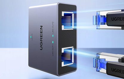 Splitter Retea UGREEN NW301, RJ45 - 2 x RJ45, Gri