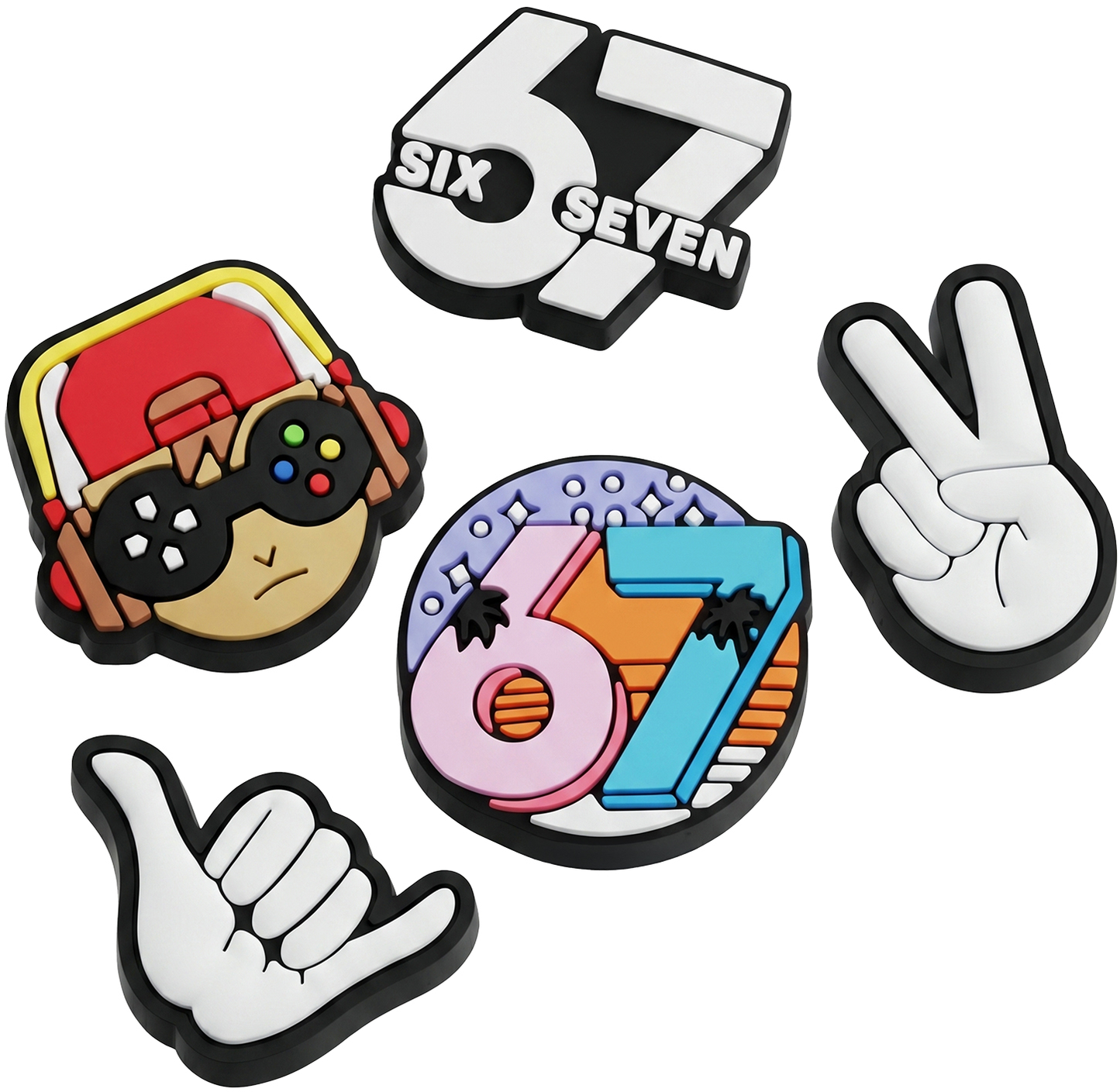 Sticker 3D OEM 67 pentru Husa Telefon / Tableta, Set 5 bucati, Multicolor