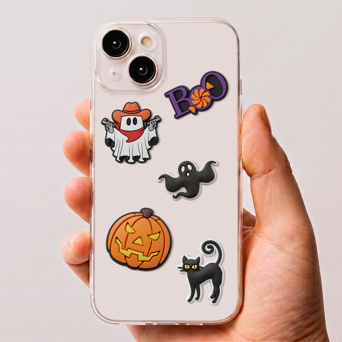 Sticker 3D OEM Boo pentru Husa Telefon / Tableta, Set 5 bucati, Multicolor