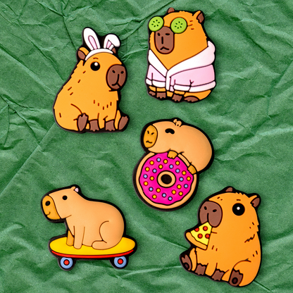 Sticker 3D OEM Capybara pentru Husa Telefon / Tableta, Set 5 bucati, Multicolor