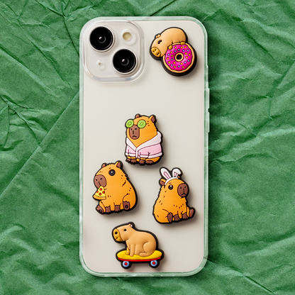 Sticker 3D OEM Capybara pentru Husa Telefon / Tableta, Set 5 bucati, Multicolor