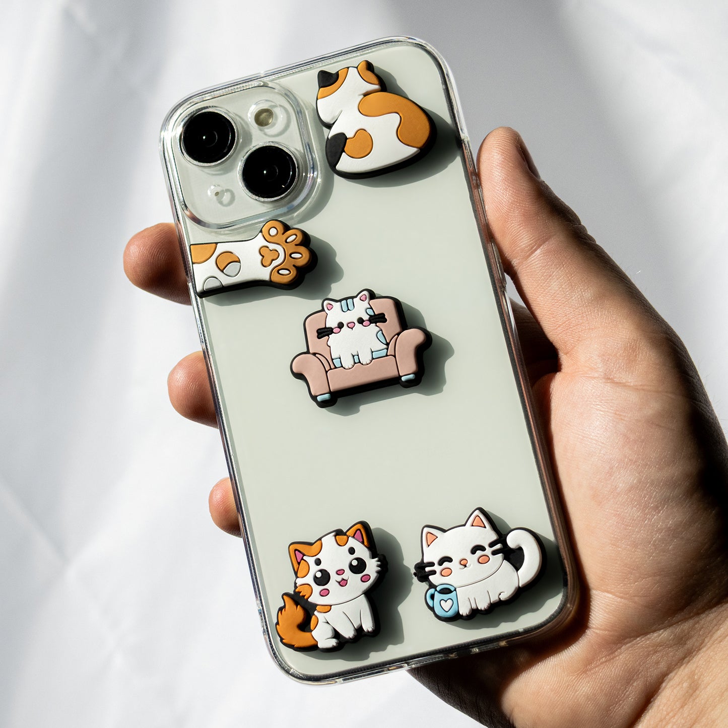 Sticker 3D OEM Cat pentru Husa Telefon / Tableta, Set 5 bucati, Multicolor